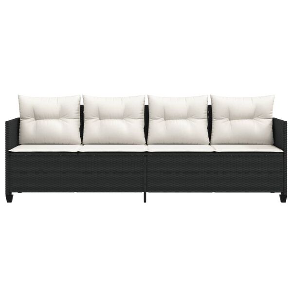 vidaXL lamamistool patjadega, must pol&uuml;rotang