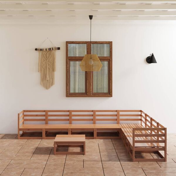 vidaXL 9-osaline aiam&ouml;&ouml;bli komplekt, meekarva, m&auml;nnipuit