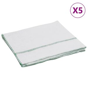 vidaXL puhastuslapid 5 tk, valged roheliste triipudega, 50 x 60 cm