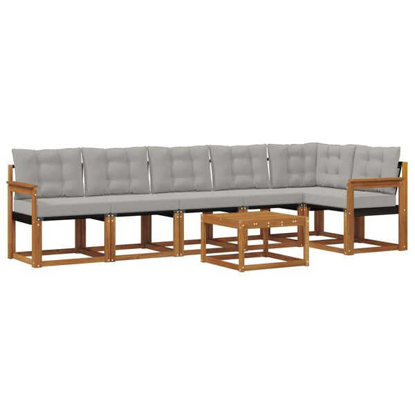 vidaXL V&auml;li diivanikomplekt padjaga 7 pcs Looduslik ja Hele Hall