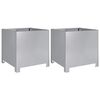vidaXL aia taimekastid 2 tk, 40x40x40 cm, tsingitud teras