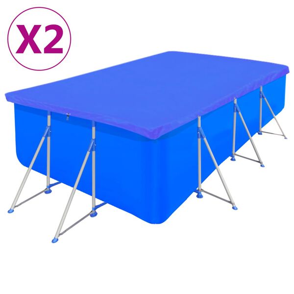 vidaXL basseinikatted 2 tk, PE kandilised 90 g/m2 400 x 207 cm