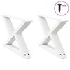 vidaXL kohvilaua jalad 2 tk valged 50 x (30&ndash;31,3) cm terasest