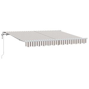 vidaXL Kokkuvolditav varikatus Helehall ja valge 450 &times; 350 cm