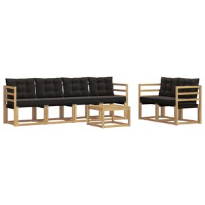 vidaXL V&auml;li diivanikomplekt padjaga 7 pcs Valge ja must