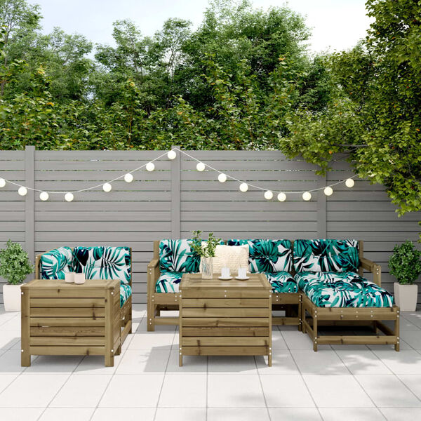 vidaXL 7-osaline aiadiivani komplekt, immutatud m&auml;nnipuit