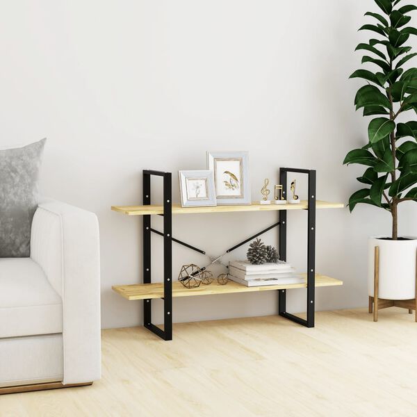 vidaXL 2-korruseline raamaturiiul, 100 x 30 x 70 cm, männipuit