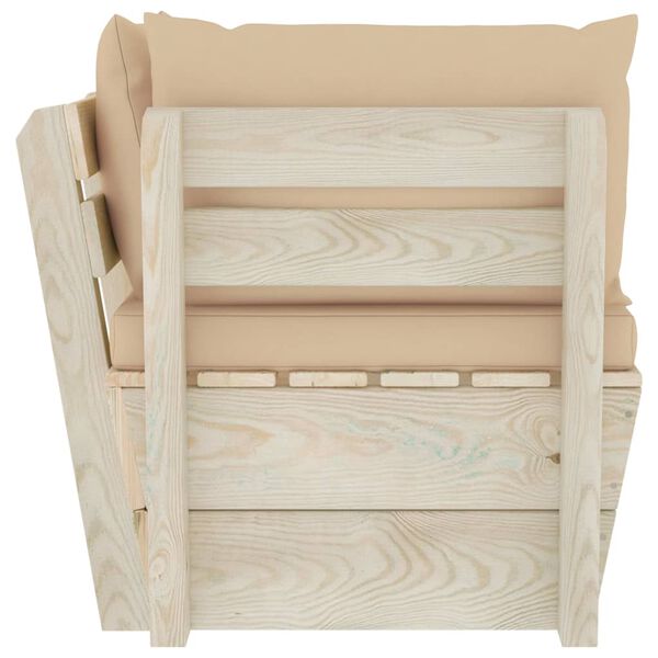 vidaXL kaubaalustest nurgadiivan istmepatjadega immutatud kuusepuit