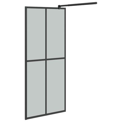 vidaXL dušinurga sein riiuliga, must, 100x195 cm, ESG-klaas/alumiinium