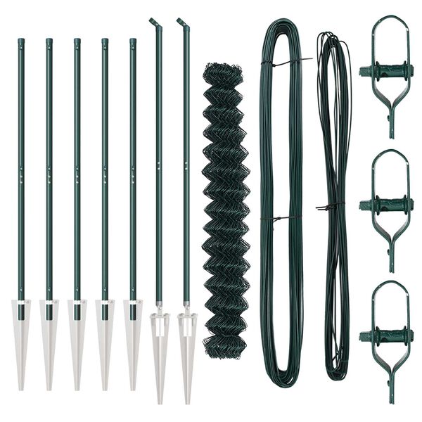 vidaXL Aiapost Roheline 10 x 1,5 m (60 x 60 mm võrku) Terased ja PVC