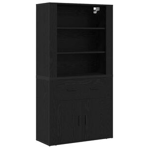 vidaXL K&otilde;rgushein sahtliga Must tamm 80 x 33 x 150 cm Tehispuit