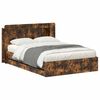 vidaXL Voodiraam ladustamisega Suitsutatud tamm 135 x 190 cm Tehispuit