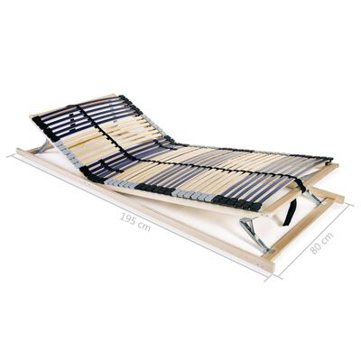 vidaXL voodi aluspõhjad, 2 tk, 42 liistu, 7 piirkonda, 80 x 200 cm