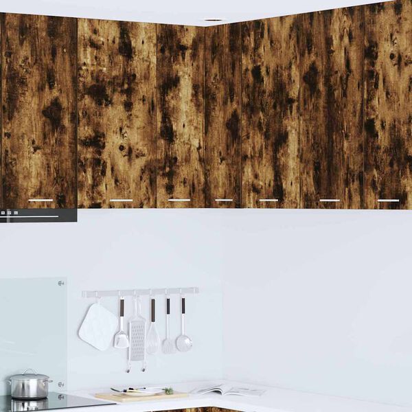 vidaXL Seinakapp Suitsutatud tamm ja valge 57 x 57 x 80 cm Tehispuit