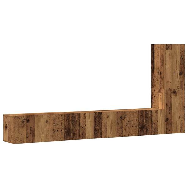 vidaXL 3-osaline telerikapi komplekt Seinale kinnitatav vana puidust