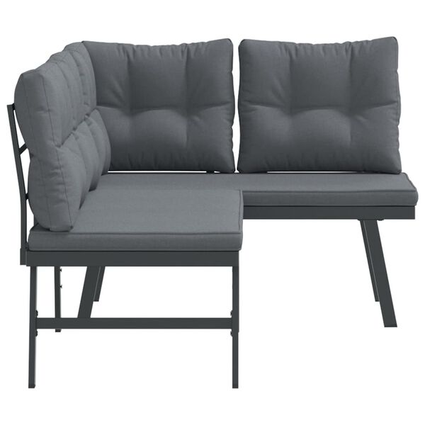 vidaXL aiapingid koos istmepatjadega 2 tk, must, pulbervärvitud teras