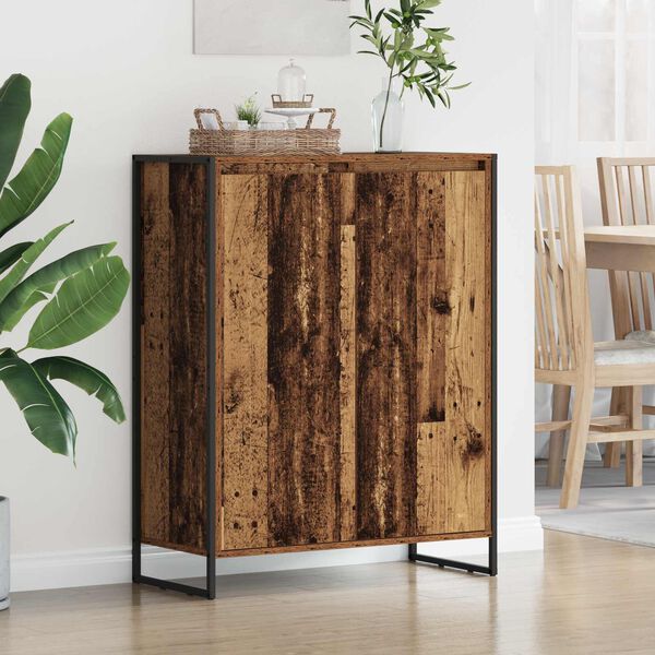 vidaXL Kinga kapp ladustamisega Vana puit 79 x 36 x 100 cm Tehispuit