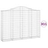 vidaXL kaarekujulised gabioonkorvid 11 tk, 200x30x140/160 cm, raud