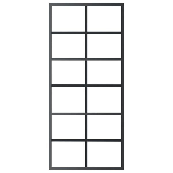 vidaXL liuguks, ESG-klaas ja alumiinium, 90x205 cm, must