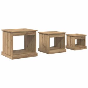 vidaXL Kohvilaud 3 tk K&auml;sit&ouml;&ouml;puu 48 x 45 x 45 cm Tehispuit