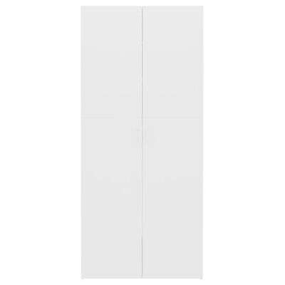 vidaXL kingakapp, valge, 80 x 35,5 x 180 cm, puitlaastplaat