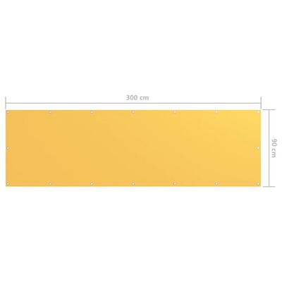 vidaXL rõdusirm, kollane, 90 x 300 cm, oxford-kangas