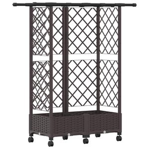 vidaXL T&otilde;stetud Padi Kase ja Katusega Pruun 124 x 40 x 127 cm PP