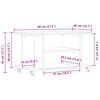 vidaXL ratastega telerikapp Old Wood 80x40x45 cm Engineered Wood