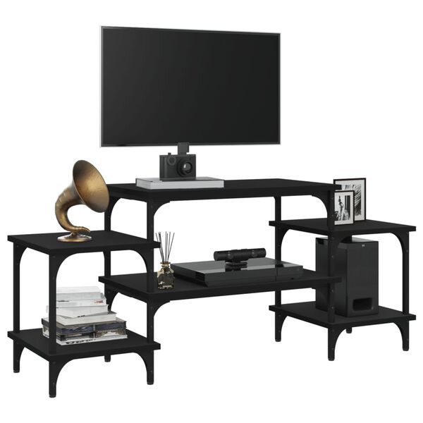 vidaXL telerikapp, must, 117 x 35 x 52 cm, tehispuit