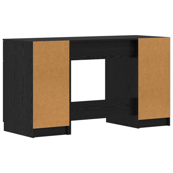 vidaXL Laud sahtliga uksega Must tamm 133 x 50 x 75 cm Tehispuit