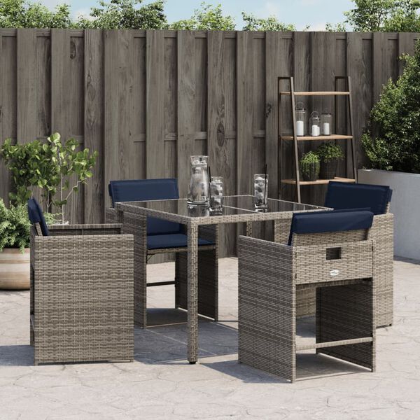 vidaXL aiatoolid patjadega 4 tk, hall, polürotang