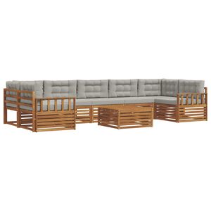 vidaXL V&auml;li diivanikomplekt padjaga 8 pcs Looduslik ja Hele Hall