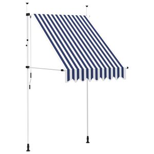 vidaXL kokkupandav varikatus, sinise-valgetriibuline, 150 cm