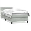 vidaXL Box Vedruvoodi madratsiga Helehall 100x220 cm samet