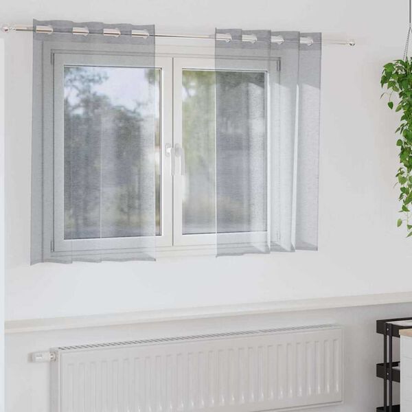 vidaXL Voile Kardin kardinatega 2 pcs Tumehall 140 x 140 cm Polüester