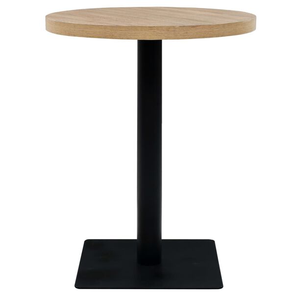 vidaXL ümmargune bistroolaud MDF ja teras 60 x 75 cm, tammevärvi