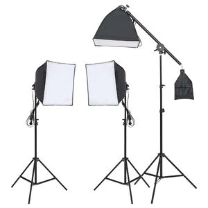 vidaXL stuudio valgustuskomplekt, statiivi ja softboxiga