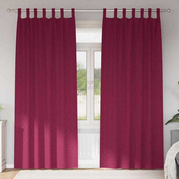 vidaXL Kardinad rõngastega 2 pcs Veinpunane 245 x 140 cm Polüester