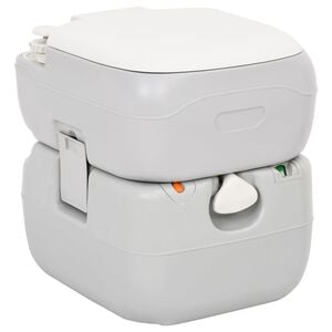 vidaXL kaasaskantav matkatualett, hall ja valge, 22+12 l, HDPE