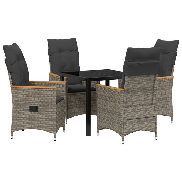 vidaXL Aia s&ouml;&ouml;gilaudade komplekt padjaga 5 pcs Hall pol&uuml;rotang