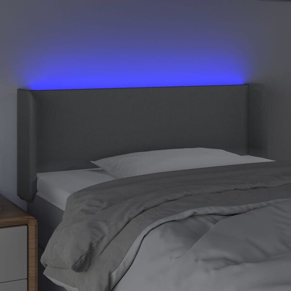 vidaXL LED-voodipeats, helehall, 93x16x78/88 cm, kangas