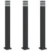 vidaXL pistikupesaga aia lambipostid 3 tk, must, 110 cm, alumiinium