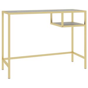 vidaXL arvutilaud, must marmor, 100 x 36 x 74 cm, karastatud klaas