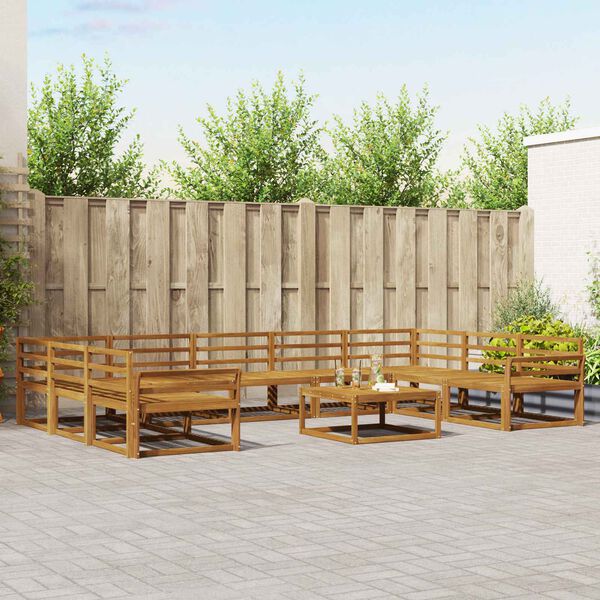 vidaXL V&auml;li diivanikomplekt 10 pcs Neutraalne Tugev akatsiapuu