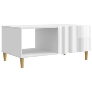 vidaXL Kohvilaud K&otilde;rgl&auml;ikega valge 90 x 50 x 40 cm Tehispuit