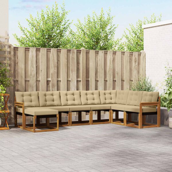 vidaXL V&auml;li diivanikomplekt padjaga 8 pcs Looduslik ja beež