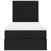 vidaXL Ottomani voodiraam madratsiga, must, 90x200cm, kunstnahk