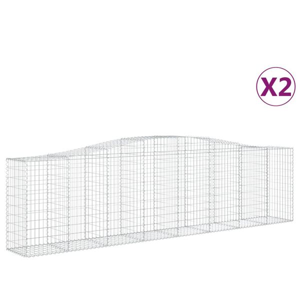 vidaXL kaarekujulised gabioonkorvid 2 tk, 400x50x100/120 cm, raud