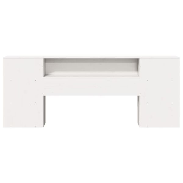 vidaXL hoiuruumiga voodipeats, valge, 200 cm, m&auml;nnipuit