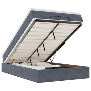 vidaXL ottomani voodi madratsiga, tumehall, 120x200 cm, samet